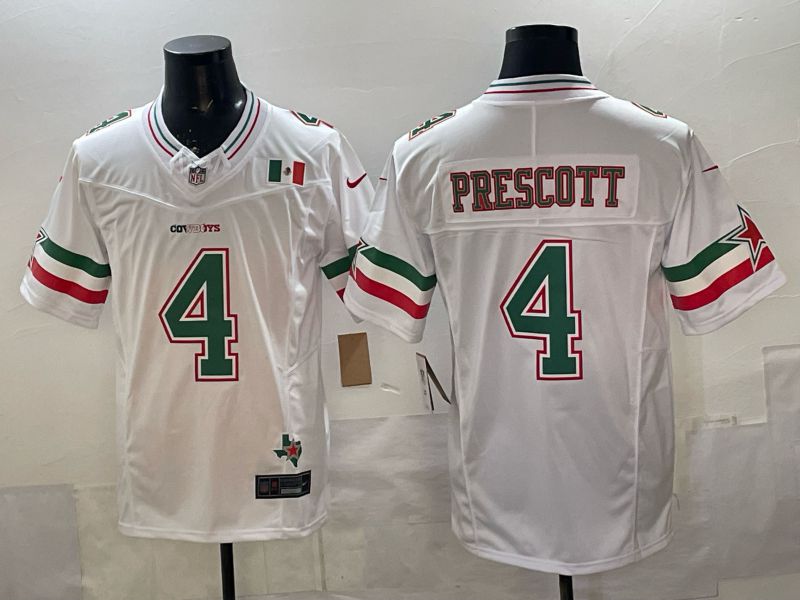 Men 2026 Dallas Cowboys #4 Prescott White 3th generations Nike Limited NFL Jersey style 01->dallas cowboys->NFL Jersey